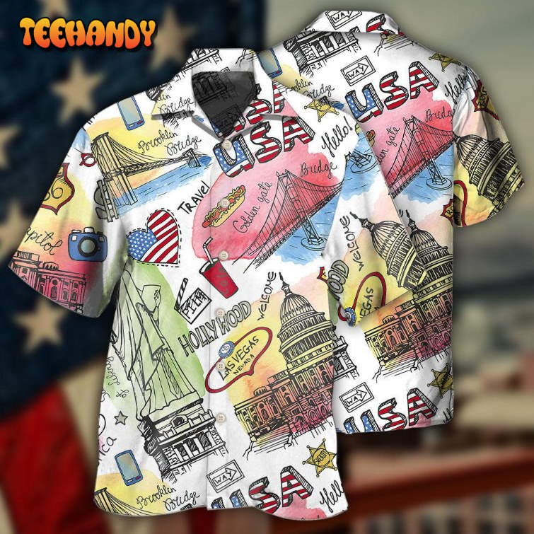 America USA Art Style Hawaiian Shirt