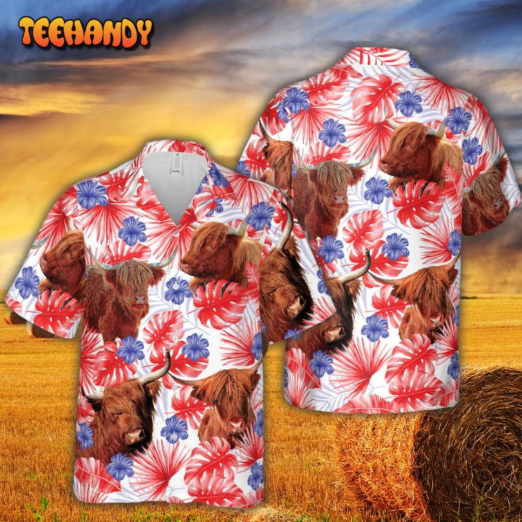 American Colors Highland Cattle Hawaiian Shirt