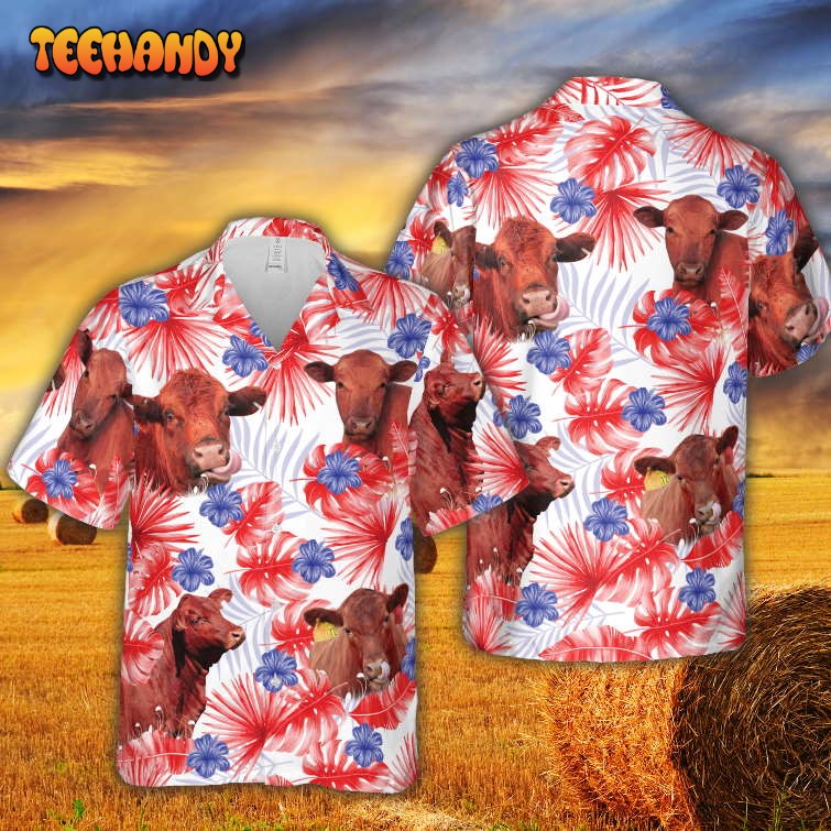 American Colors Red Angus Hawaiian Shirt