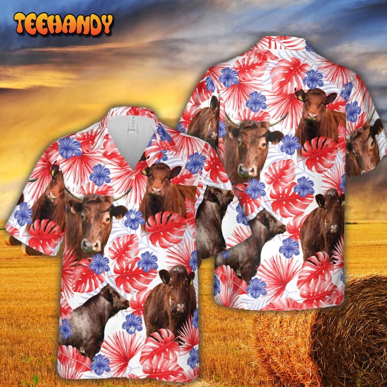 American Colors Shorthorn Cattle Hawaiian Shirt