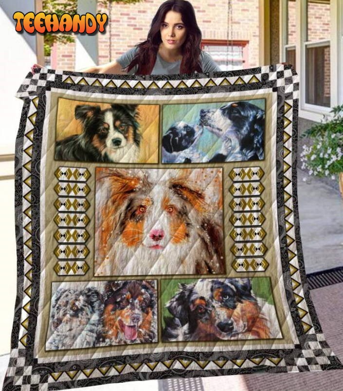 Australian Shepherd 3D Customized Quilt Blanket