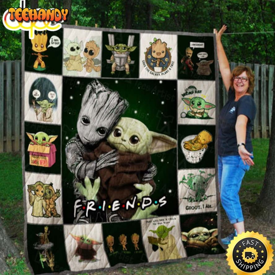 Baby Yoda And Baby Groot Marvel Movie Blanket