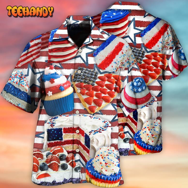 Baking Independence Day Cake Style Hawaiian Shirt