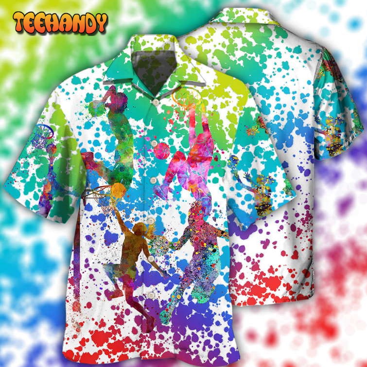 Basketball Colorful Painting Hawaiian Shirt