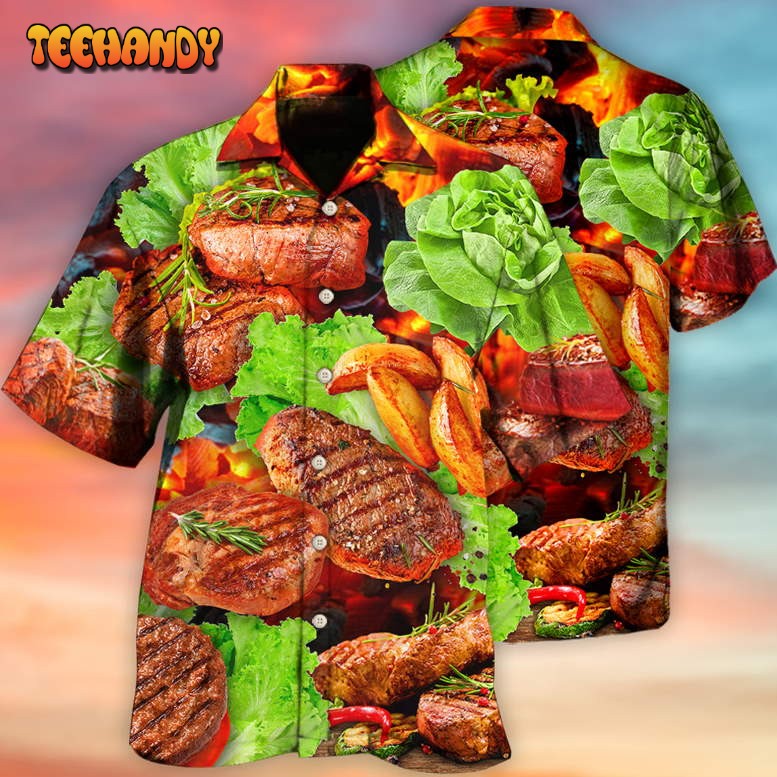 BBQ Beefsteak Salad Hawaiian Shirt