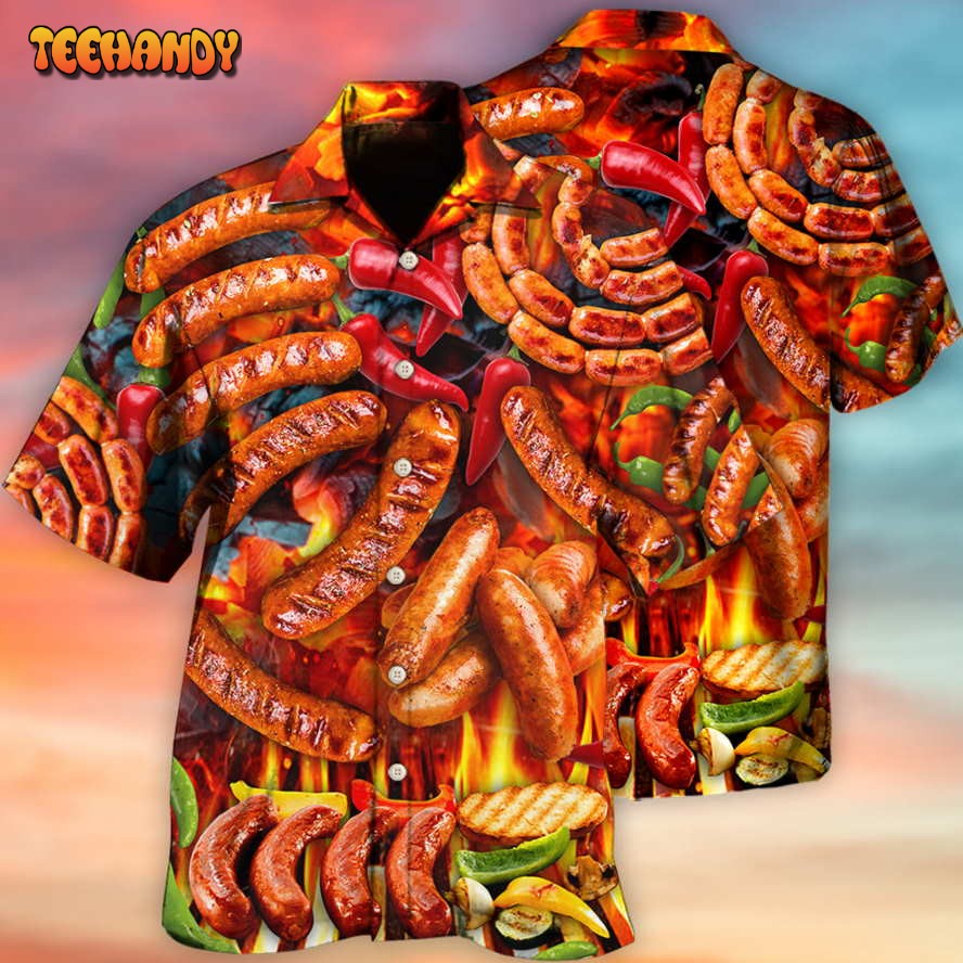 BBQ Hot Grilled Sausage Style Hawaiian Shirt