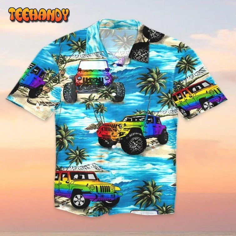 Beach Shirt Hawaiian Jee Car Lgbt Beach, Gay Hawaiian Shirts