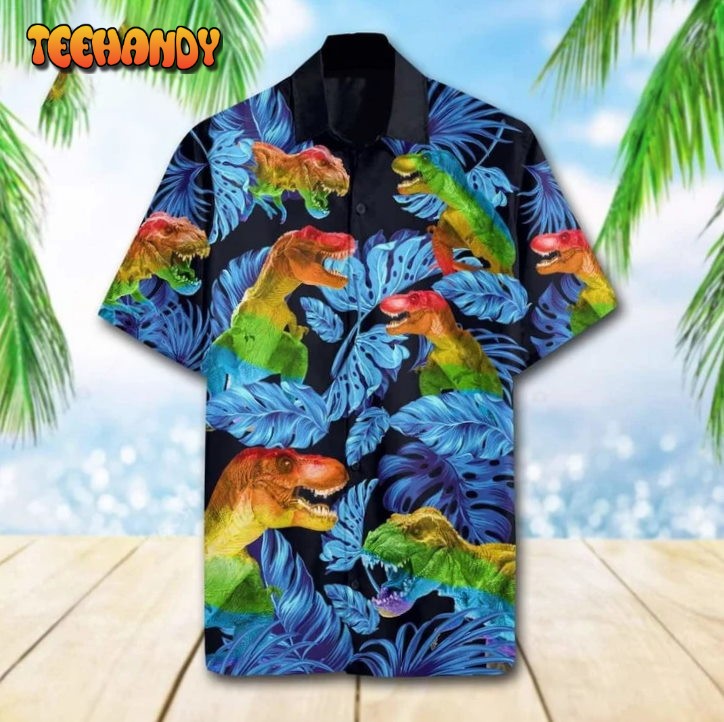 Beach Shirt Hawaiians Lgbt T-Rex, Hawaii Shirt , Aloha Shirt