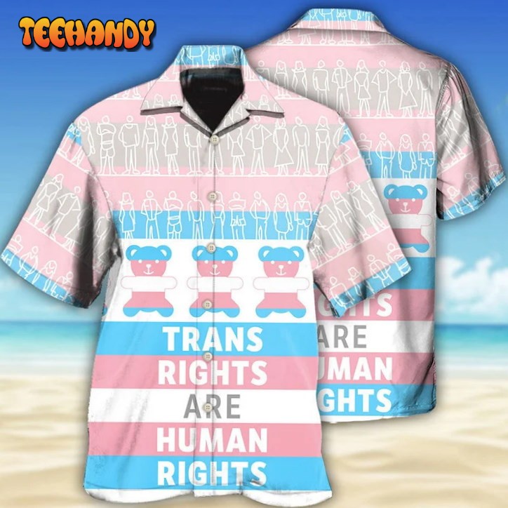 Beach Shirt Lgbt Trans Rights Are Human Rights, Trans Pride Hawaiian Shirt