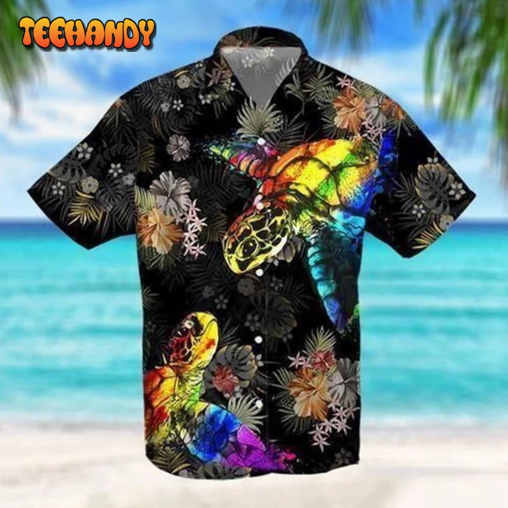 Beach Shirt Turtle Lgbt Hawaii Shirt, Aloha Shirt, Gay Pride Hawaiian Shirt