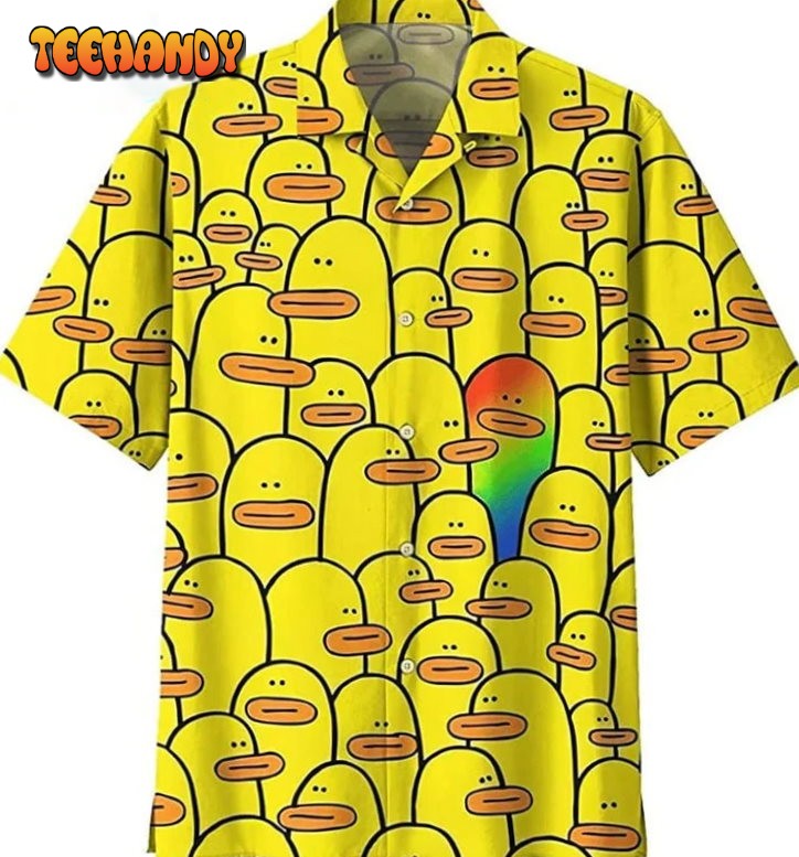 Beach Shirt Yellow Duck LGBTQ Hawaiian Shirt Funny Duck Hawaii