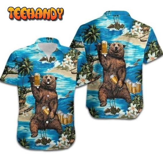 Bear Hawaiian Shirts, Bear And Beer Hawaii Aloha Beach Shirt, Gift To Bear Lovers