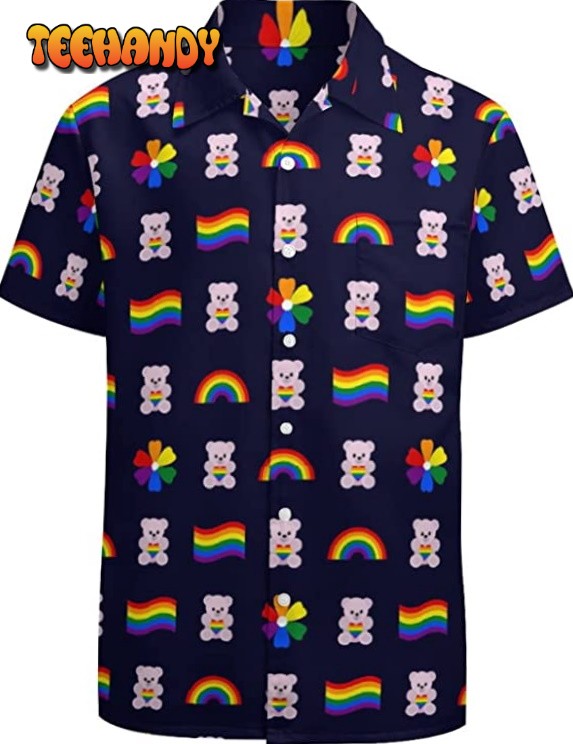 Bear Pride Hawaiian Shirt, Rainbow Pride Aloha Lgbt Pride Hawaiian Shirt