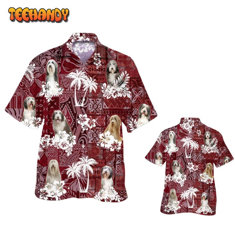 Bearded Collie Hawaiian Shirt, Dog All Over Print Hawaii Aloha Beach Shirt