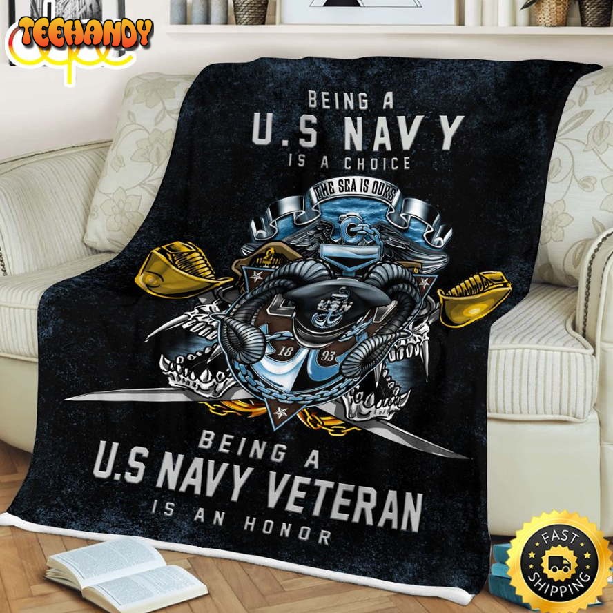 Being A Us Navy Veteran Is An Honor Fleece Throw Blanket