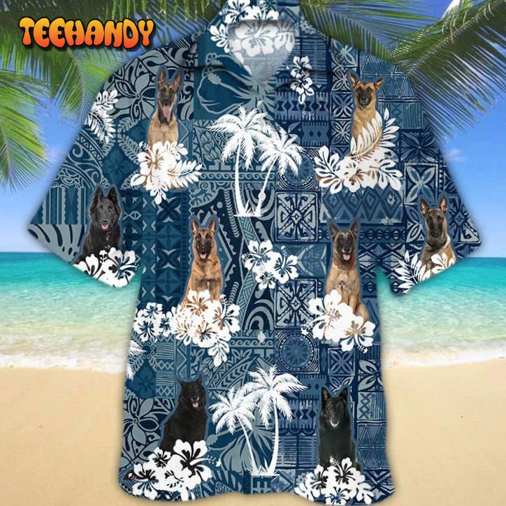 Belgian Shepherd Hawaiian Shirt Hawaiian Dog Men Dog Hawaiian Shirt