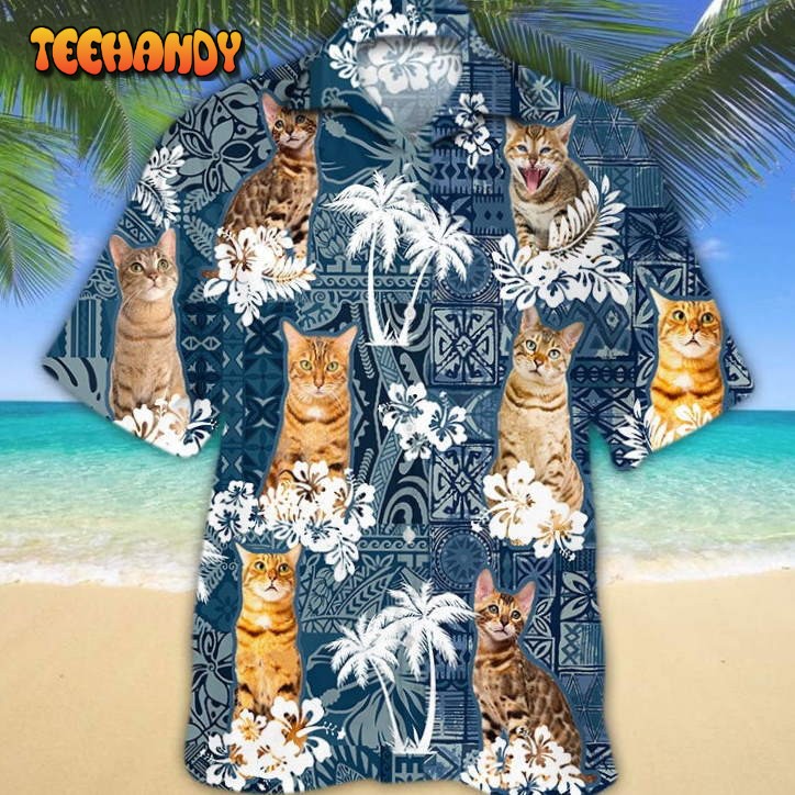 Bengal Hawaiian Shirt For Summer Travel, Cat Hawaiian Shirt