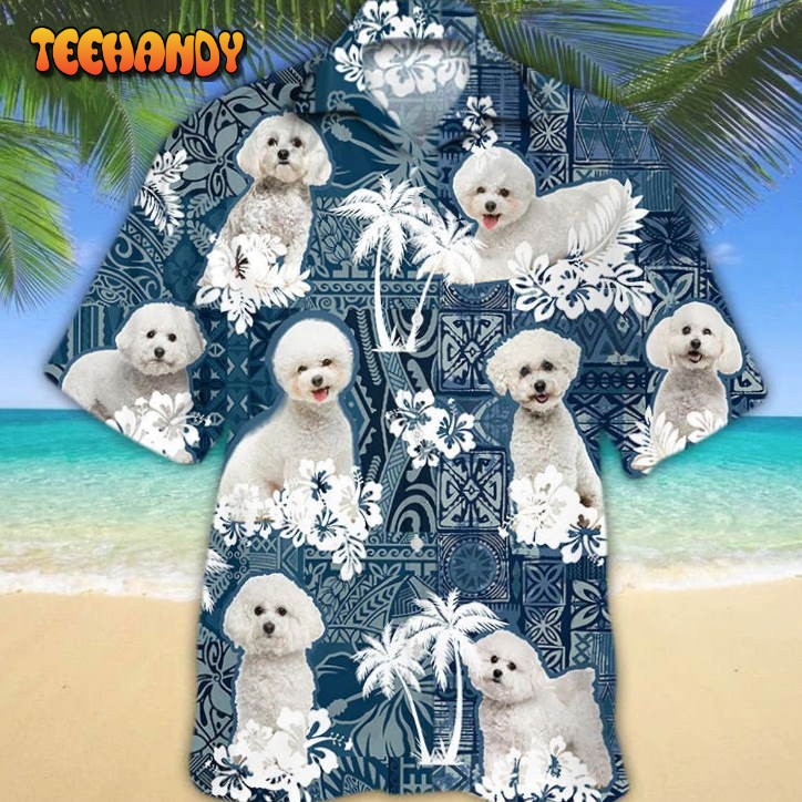 Bichon Frise Hawaiian Shirt, 3D Full Print White Dog Hawaii Beach Shirts