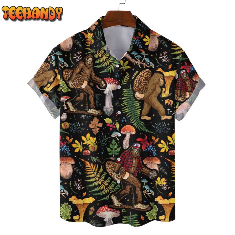 Bigfoot Mushroom Hawaiian Shirts For Beach Vacation