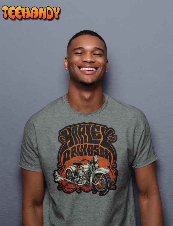 Biker Motorcycle T-shirt, Retro Motorcycle Harley Davidson T-Shirt