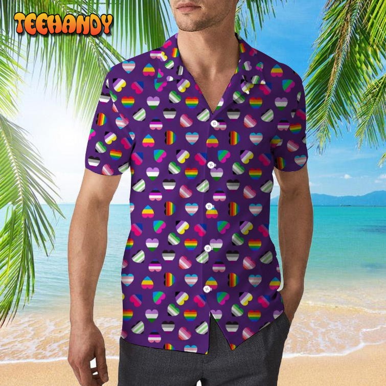 Bisexual Beach Hawaiian Full Print Shirt, Hawaii Shirt For Trans Queer