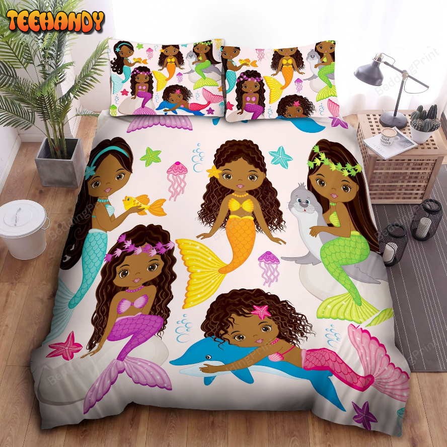 Black Baby Girl Mermaid Bedding Sets