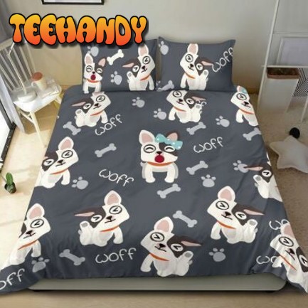 Black Frenchie Duvet Cover Bedding Sets