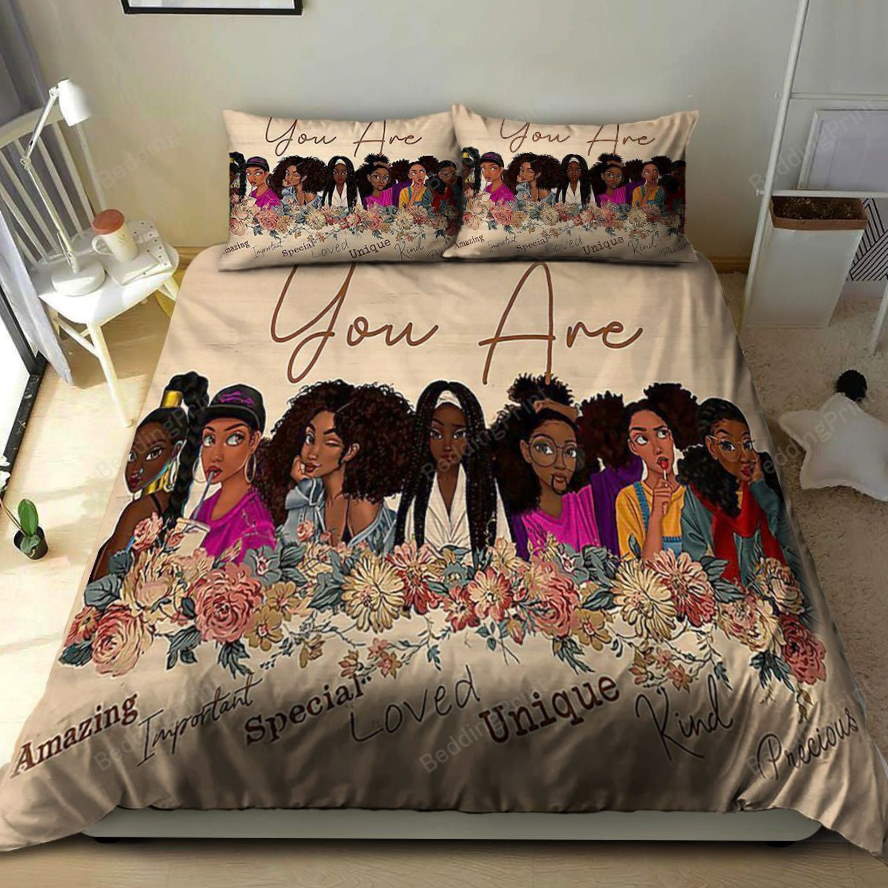 Black Girls You Are Amazing Important Special Loved Unique Kind Precious Bedding Sets