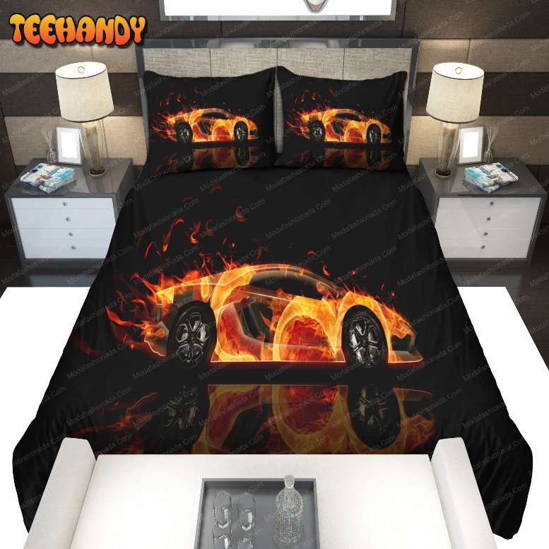 Black Lamborghini On Fire Bedding Sets