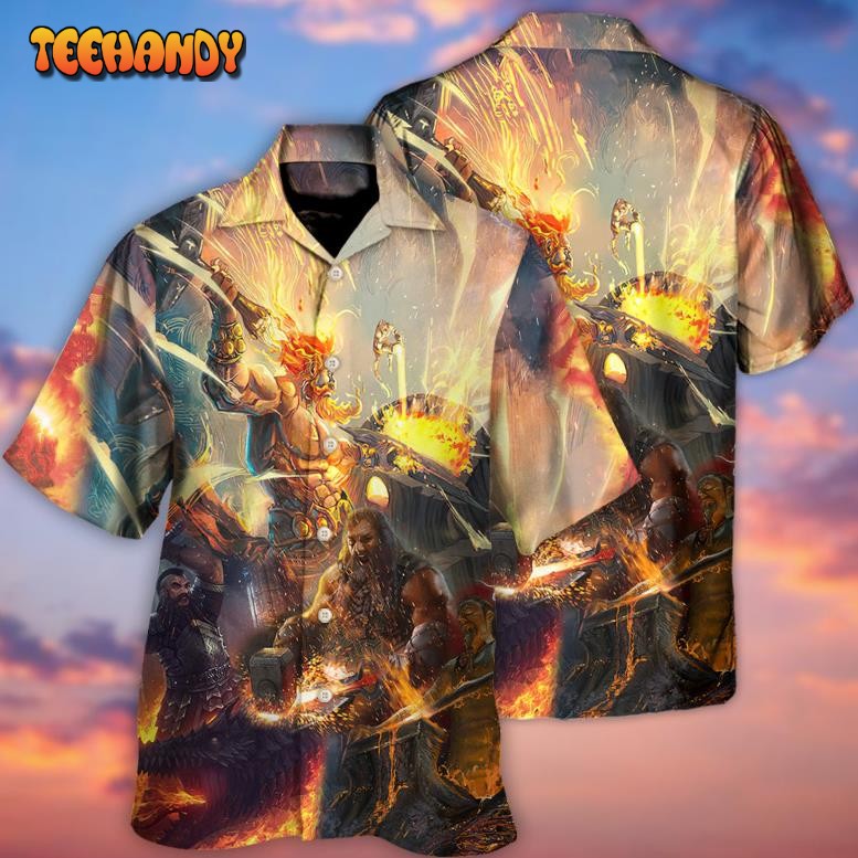 Blacksmith God Of Craftsmen Artisans Fire Hawaiian Shirt