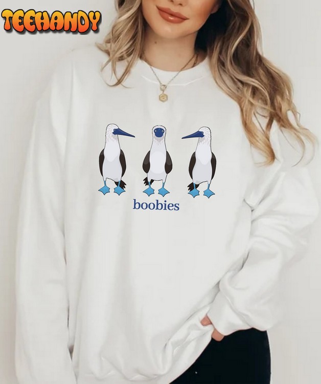 Blue-Footed Boobies Crewneck Sweatshirt, Boobies Bird Shirt