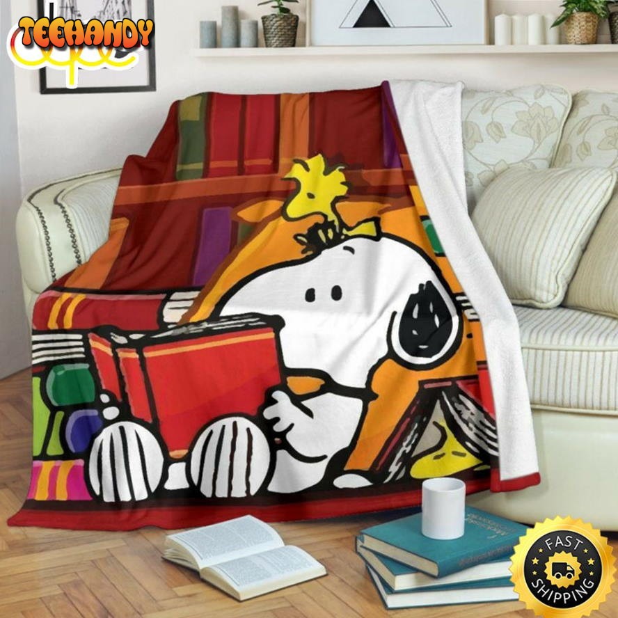 Bookworm Snoopy And Woodstock The Peanuts Movie Snoopy Dog Blanket