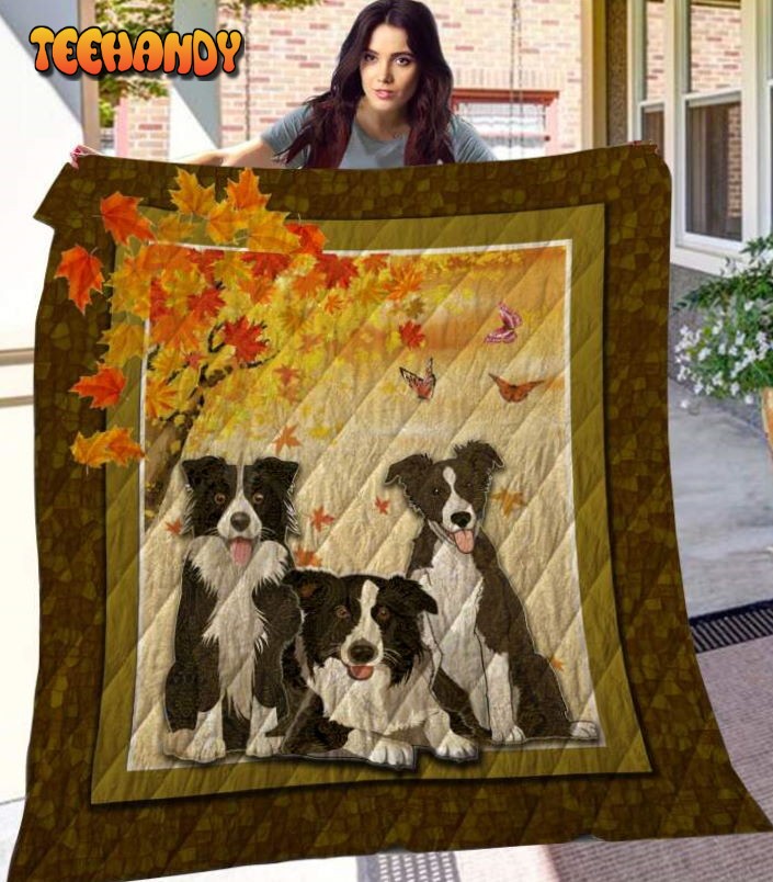 Border Collie 3D Customized Quilt Blanket