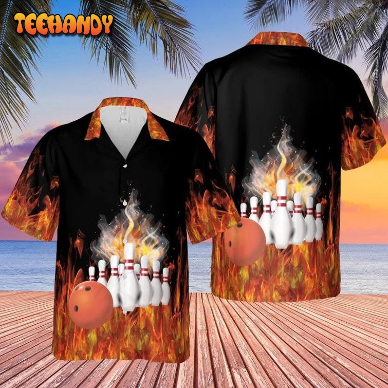 Bowling With Flame Hawaiian Shirt Aloha Beach Shirt Hawaii Shirt For Bowling