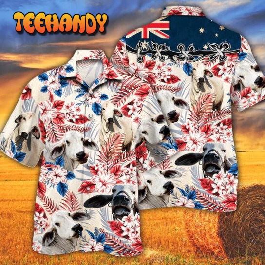 Brahman Cattle Lovers Australian Flag Hawaiian Shirt Unisex Print Aloha