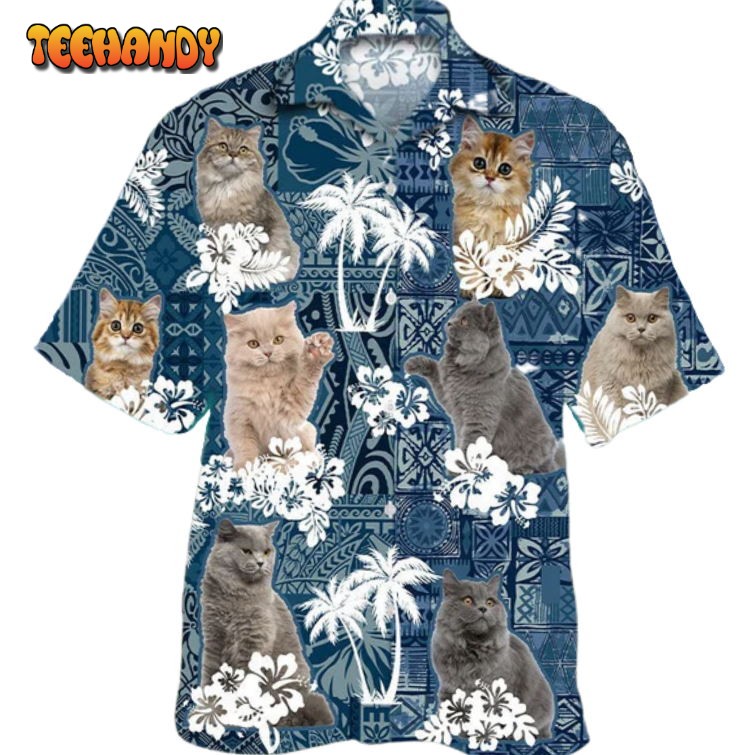 British Longhair Hawaiian Shirt For Cat Lovers Cat In Hawaiian Shirt