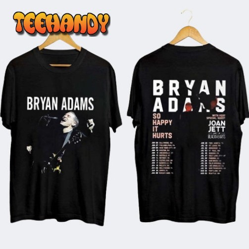 Bryan Adams Tour 2023 T-Shirt, So Happy Hurts Tour Double Side Shirt