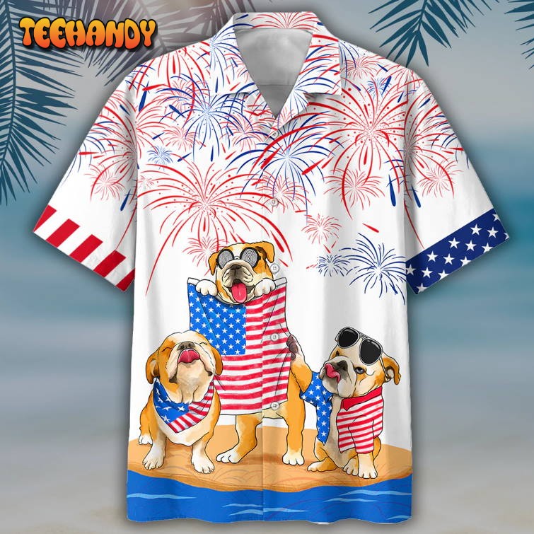 Bulldog Hawaii Aloha Beach Shirts For Summer, Dog Hawaii Shirt