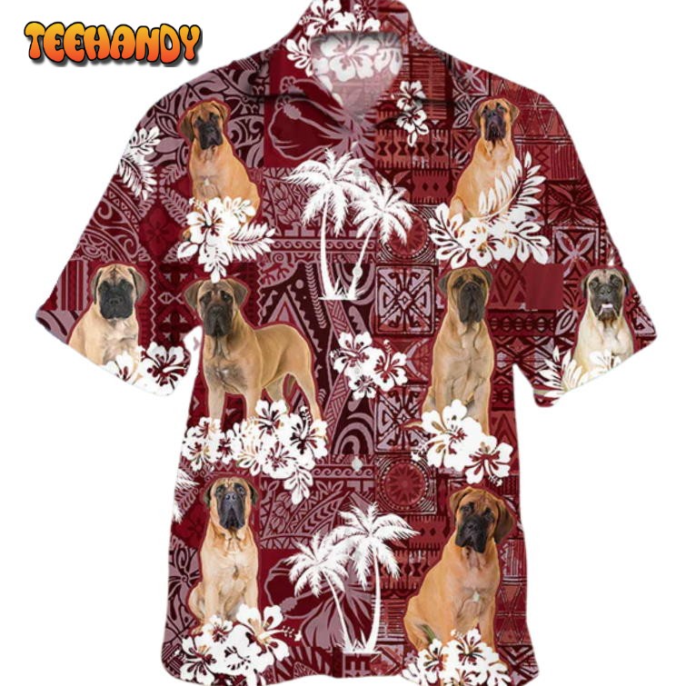 Bullmastiff Hawaiian Shirt, Summer Cute Hawaii Shirt Tribal Pattern