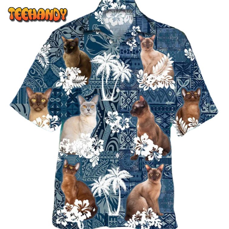 Burmese Hawaiian Shirt 3D Full Print Hawaii Cat Shirts Cat In A Hawaiian Shirt