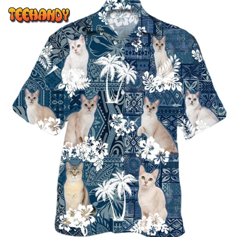 Burmilla Hawaiian Shirt, Cat In Hawaiian Shirt 3D Printed Hawaiian Cat Shirt