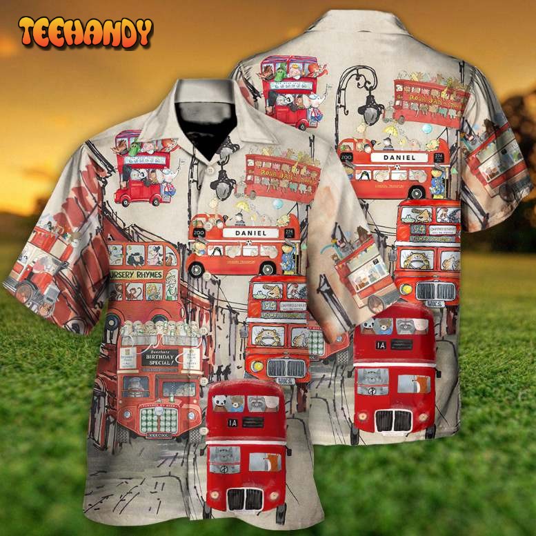 Bus Driver Big Red Party Bus Hawaiian Shirt