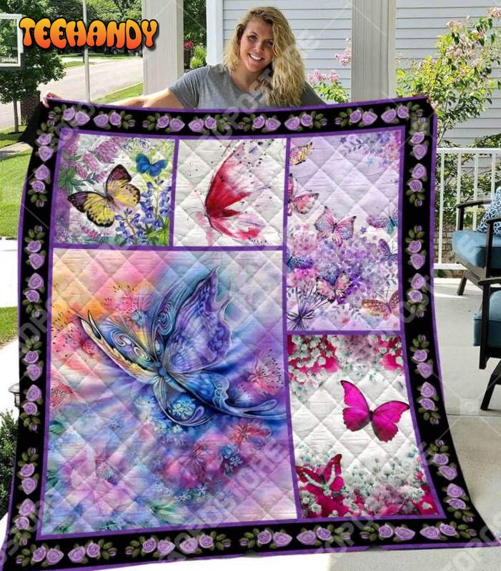 Butterfly Art Like 3D Customized Quilt Blanket