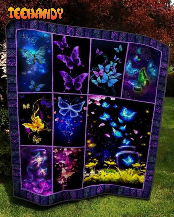 Butterfly Galaxy Butterfly Christmas Gift 3D Quilt Blanket