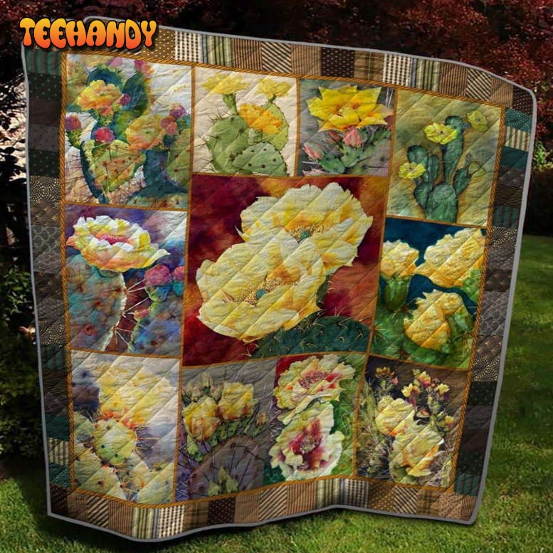 Cactus 3D Customized Quilt Blanket