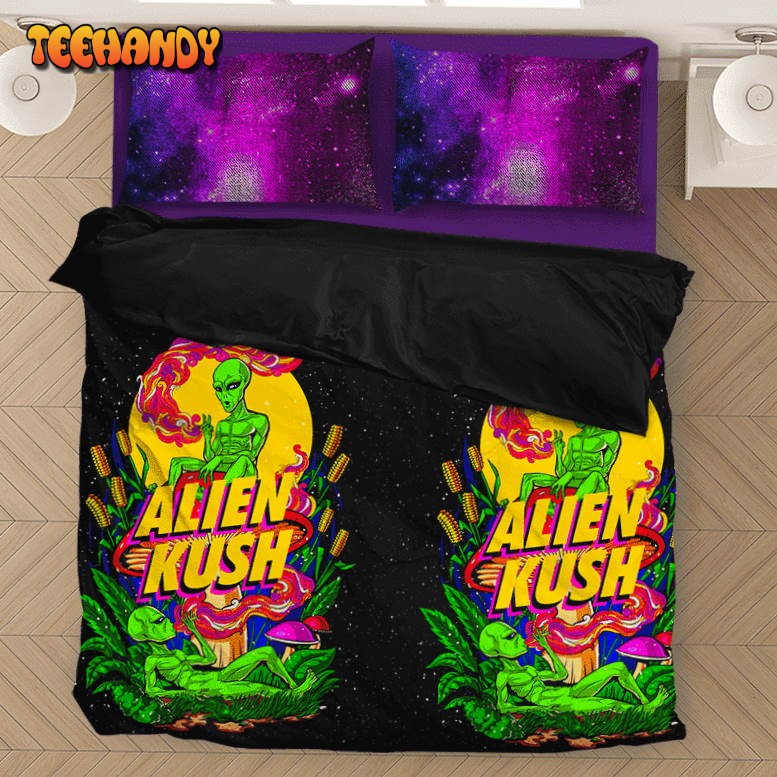 Calming Potent Alien Kush Hybrid Marijuana Weed Bedding Set