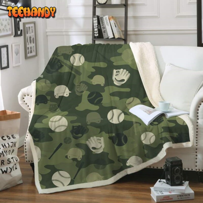 Camouflage Baseball All Over Print 3D Quilt Blanket