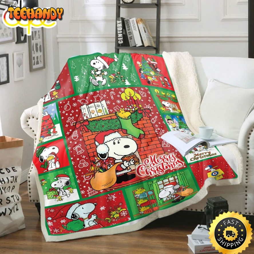 Cartoon Snoopy Christmas Fan Made All Season 3D Snoopy Blanket Christmas