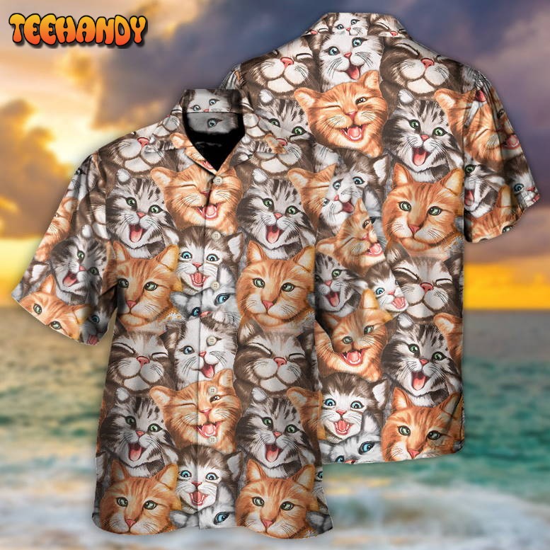 Cat Cute Happy Life With Funny Little Cat Hawaiian Shirt