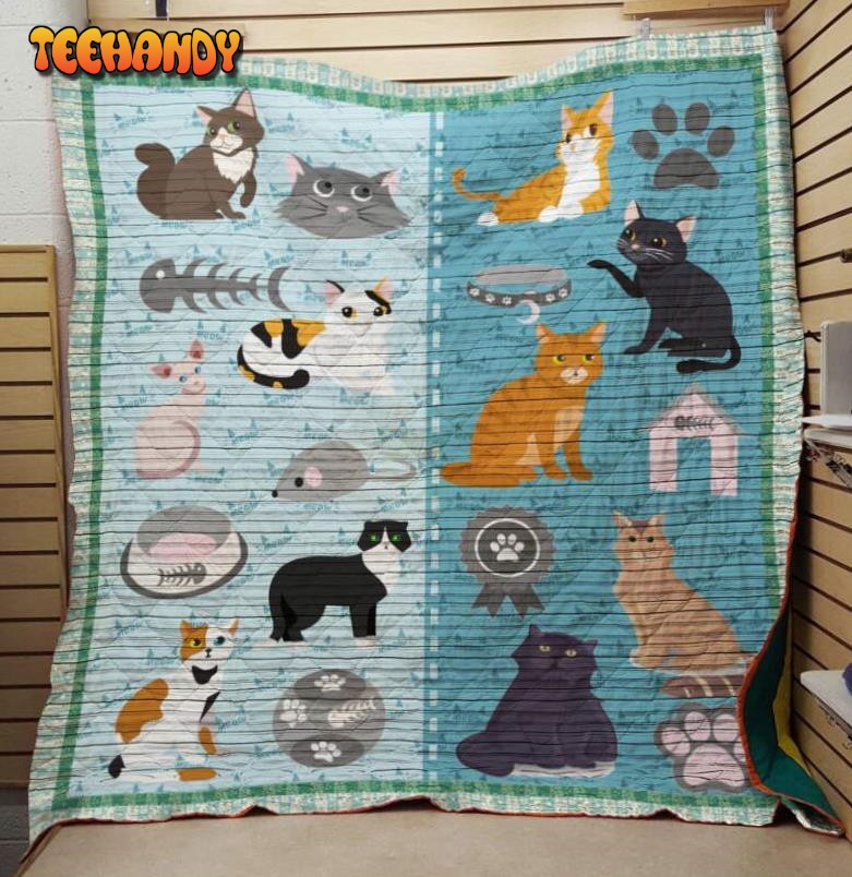 Cat Hungry 3D Customized Quilt Blanket